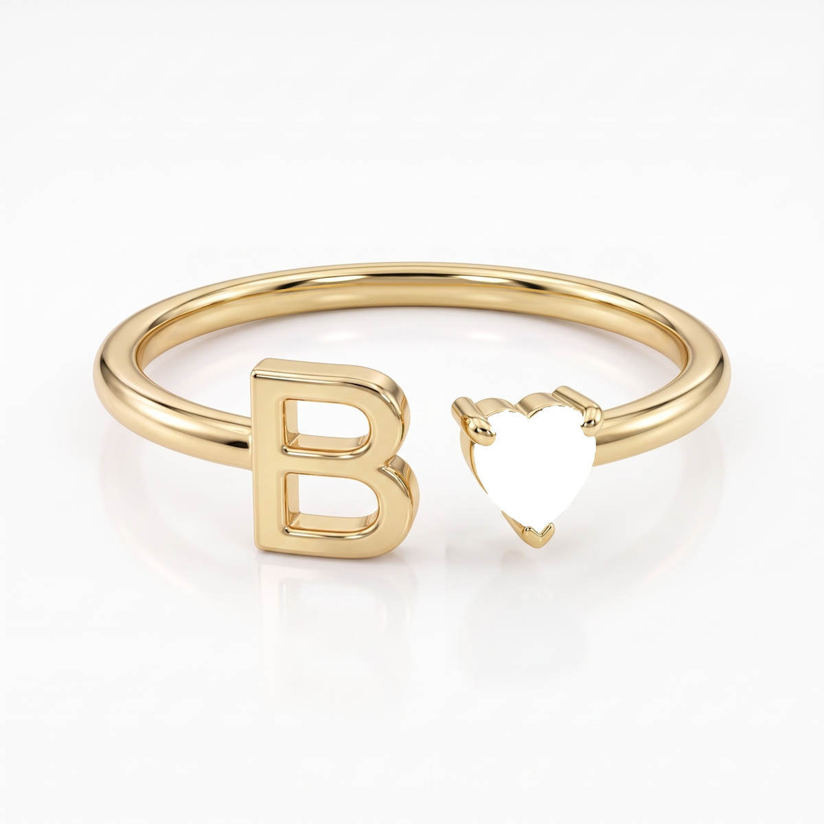 Adjustable Initial Birthstone Ring "Iris"
