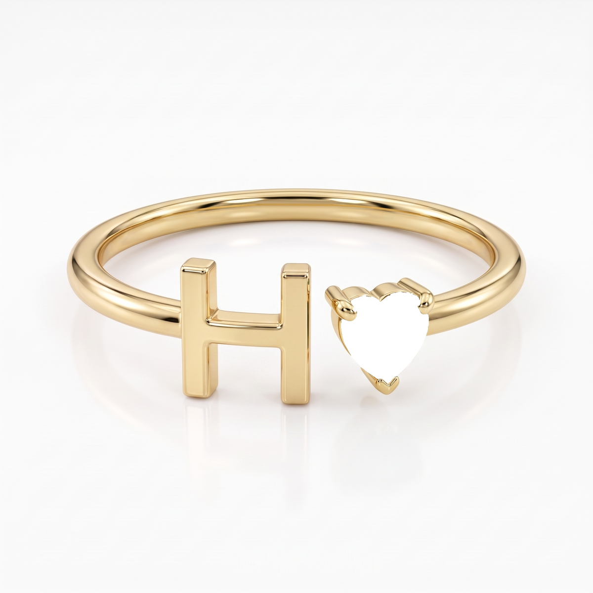 Adjustable Initial Birthstone Ring "Iris"