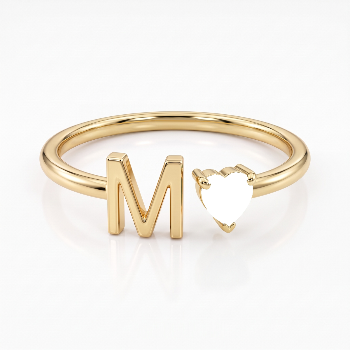 Adjustable Initial Birthstone Ring "Iris"