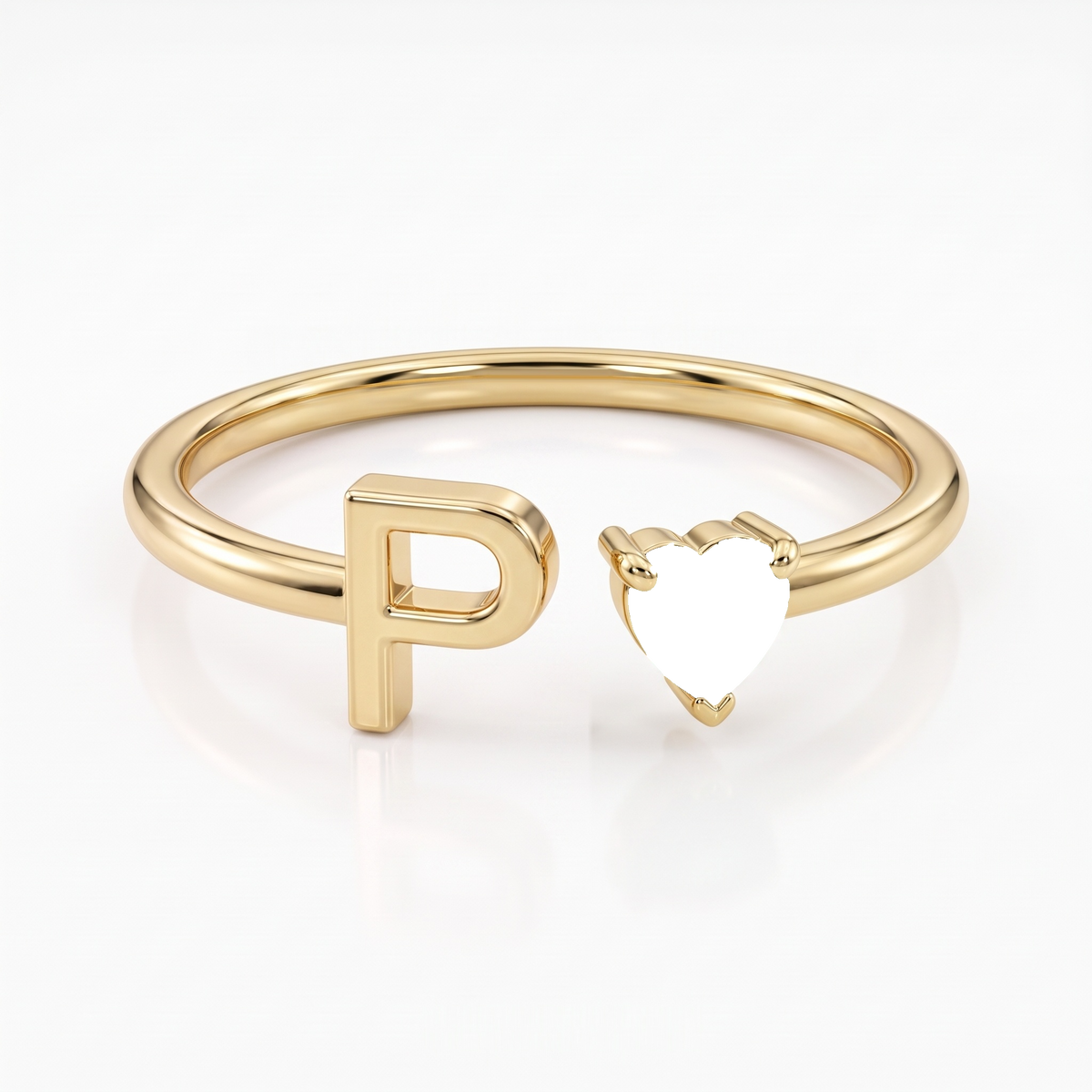 Adjustable Initial Birthstone Ring "Iris"