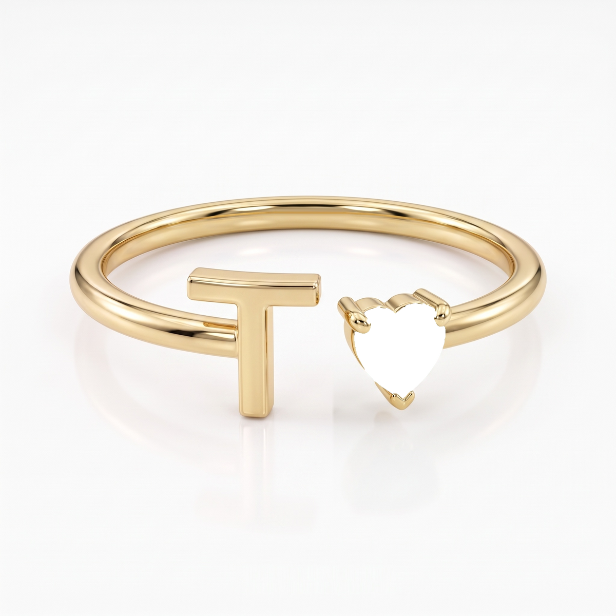 Adjustable Initial Birthstone Ring "Iris"
