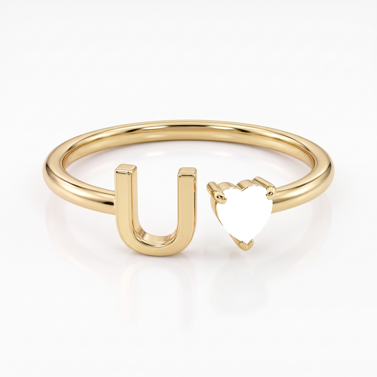 Adjustable Initial Birthstone Ring "Iris"