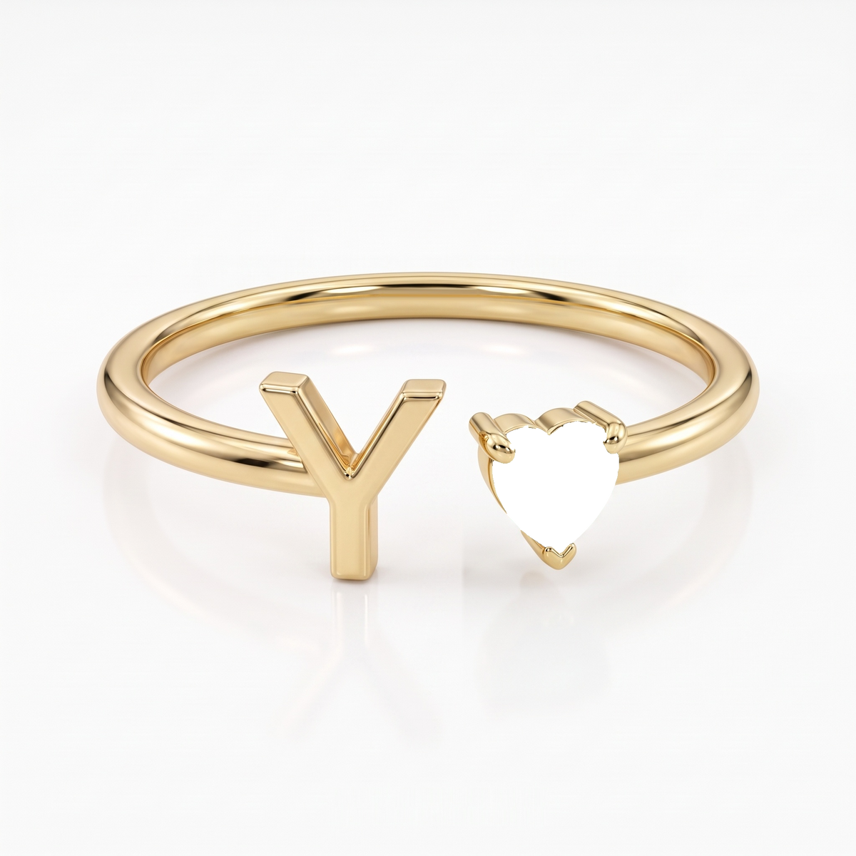 Adjustable Initial Birthstone Ring "Iris"