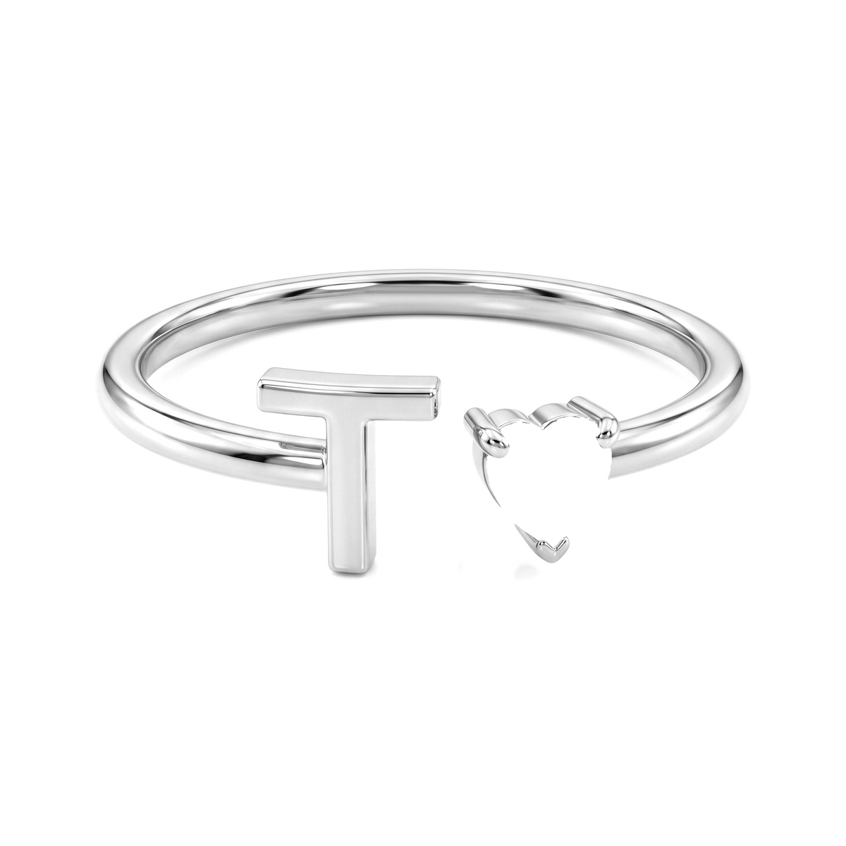 Adjustable Initial Birthstone Ring "Iris"