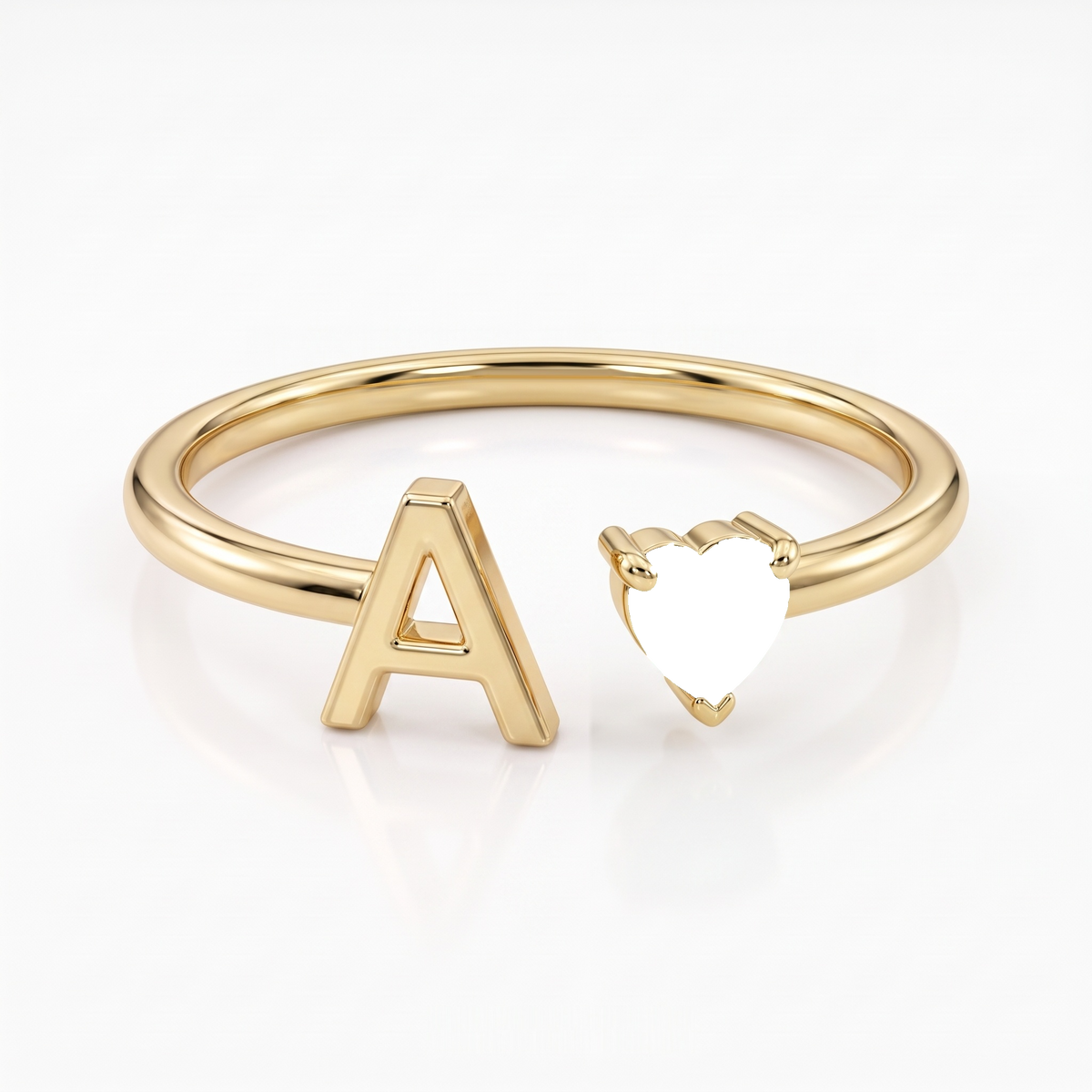 Adjustable Initial Birthstone Ring "Iris"
